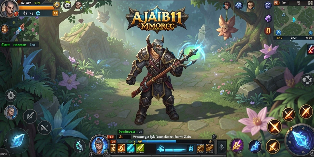 Screenshot gameplay AJAIB11 menampilkan pertarungan epik antara karakter dan monster.