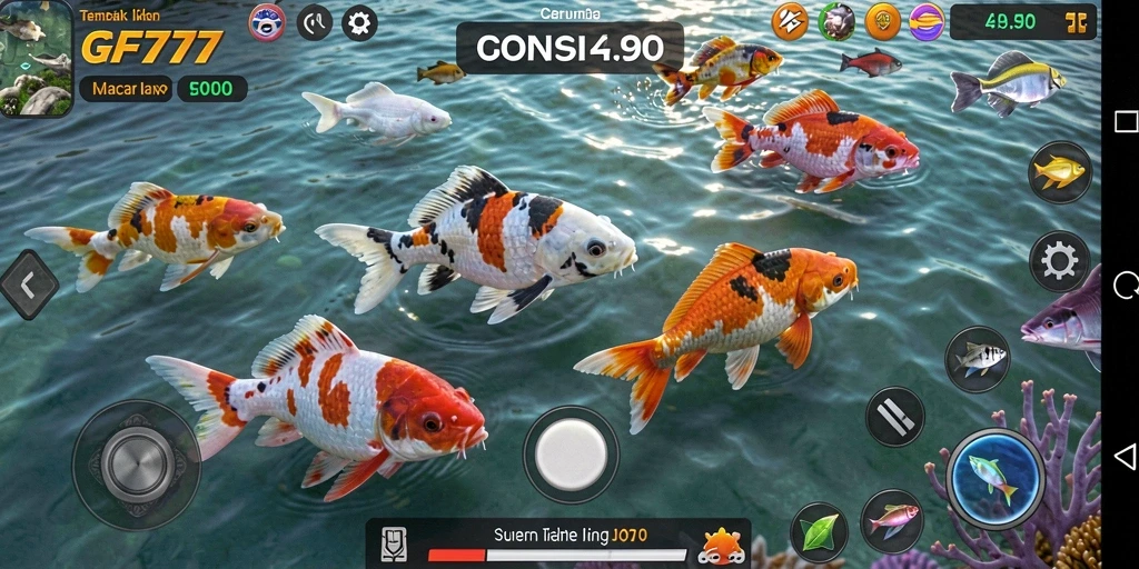 Tampilan gameplay GF777 dengan aksi tembak ikan yang menarik.