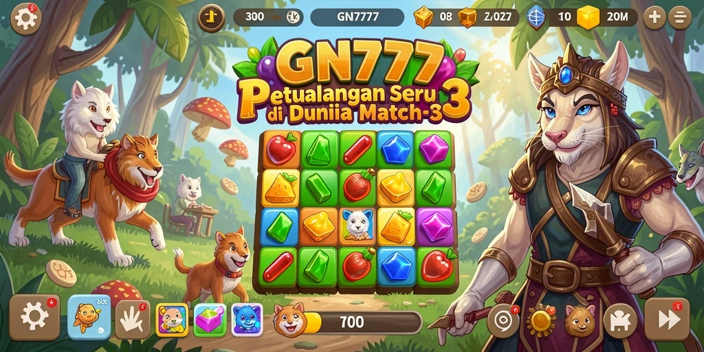 Gameplay seru dari GN777 dengan tantangan Match-3.