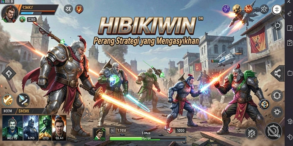 Tangkapan layar HIBIKIWIN menunjukkan aksi pertempuran strategis yang mendebarkan.