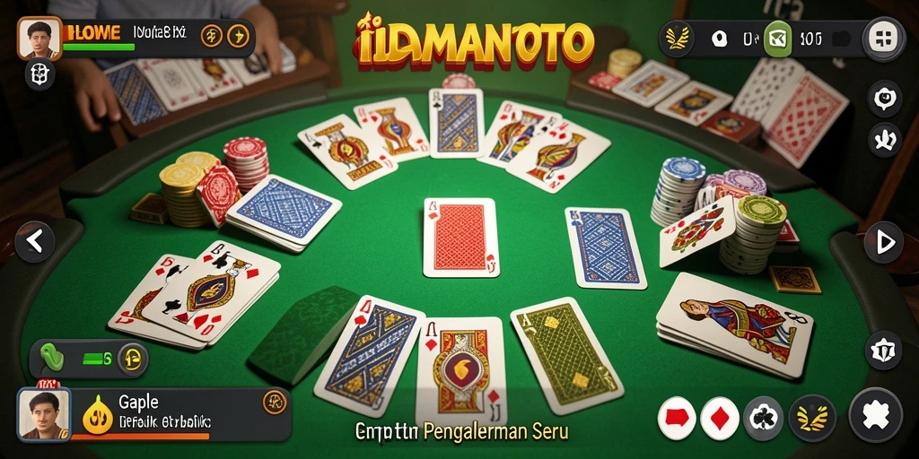 Screenshot gameplay IDAMANTOTO dengan tampilan seru permainan Gaple.