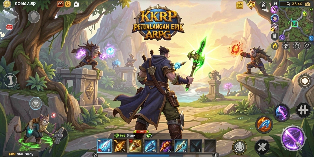 Screenshot gameplay KKRP menampilkan aksi seru dalam pertempuran ARPG.