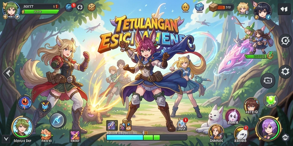 Gameplay NV77 yang dinamis dengan karakter-karakter Anime.