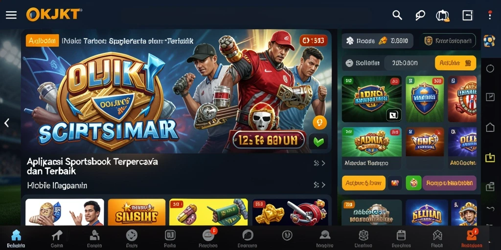 Tampilan gameplay taruhan olahraga di OKJKT yang menarik.