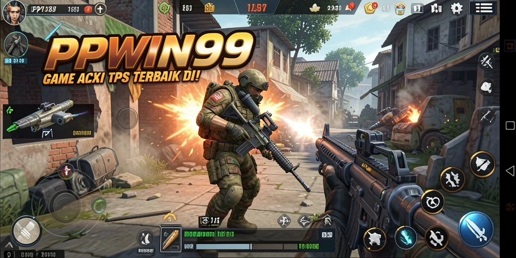 Screenshot menunjukkan aksi intens dalam permainan TPS PPWIN99.