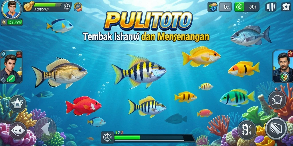 Tampilan gameplay PULITOTO yang menarik dengan aksi tembak ikan.