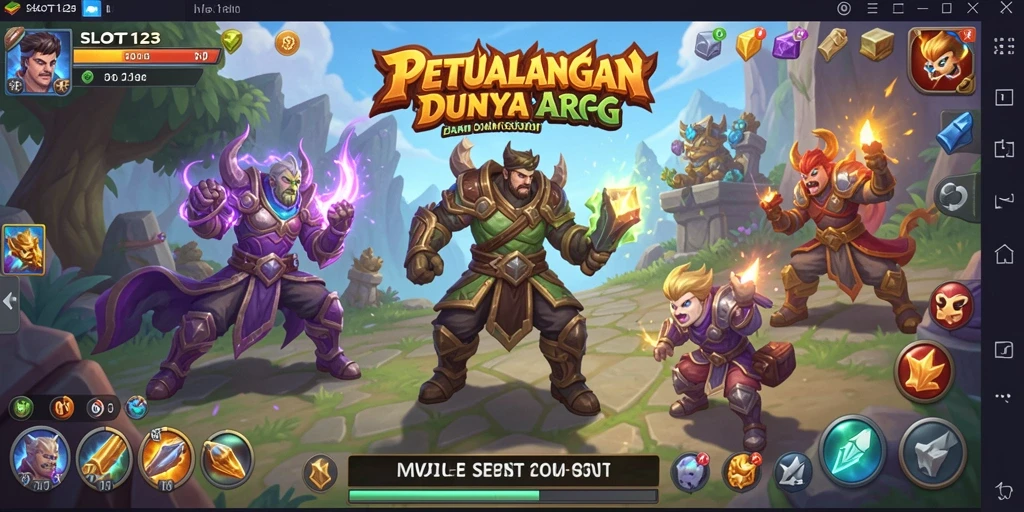 Tampilan menarik dari gameplay <strong>SLOT123</strong> saat bertarung dengan monster.